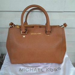 MICHAEL KORS Sutton Leather Medium Satchel Handbag