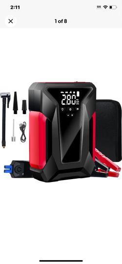 New In Box Car battery charger/Jump Starter+Air Compressor 4000A Peak 10L Gas/8.5 L Diesel