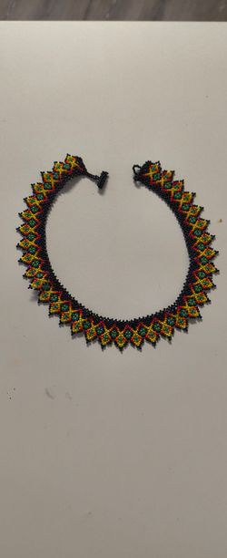 Handcrafted beaded neck choker