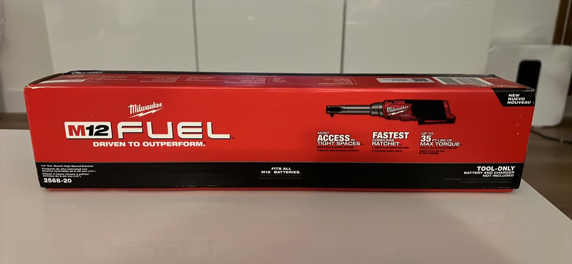 New milwaukee 1/4” extended reach high speed ratchet model 2568-20
