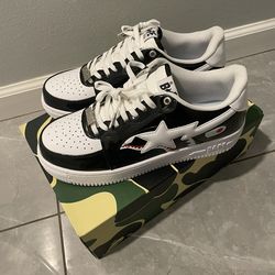 Black And White Bapestas Shoes Size 11 Men