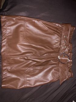 Leather Brown Skirt 