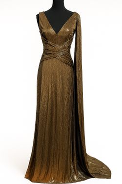 Metallic Bronze Goddess Gown-XS
