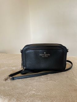 Kate Spade black leather crossbody bag.