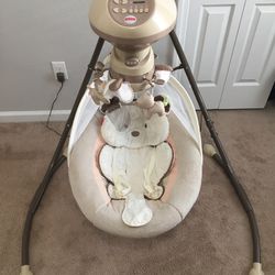 Excellent Condition Fisher Price Sweet Snugapuppy Swing, Dual Motion Baby Swing With Music,sounds And Motorized Mobile 