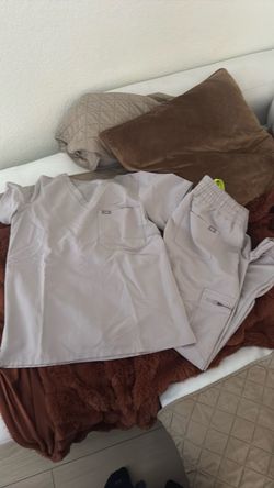 Light grey figs scrubs
