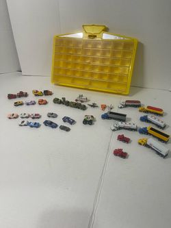 Vintage Galoob Micro Machines Minis 34 car lot Case Military  Planes 1900s