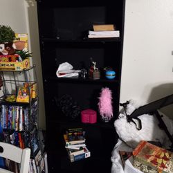 Tall Narrow Black Bookcase