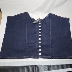 Pretty little things indigo denim button front Corset Sz US 26 Womans