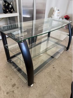 3 Tier Tempered Glass Tv Stand