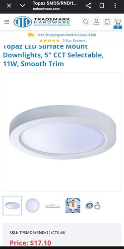 Topaz 5" LED Surface Mount Downlight 11W