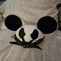 Disneyland Jack Skellington Skullcap With Mickey Ears