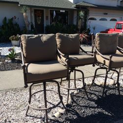4  Outdoor Metal Swivel Bar Stools High Quality. $75For All 4