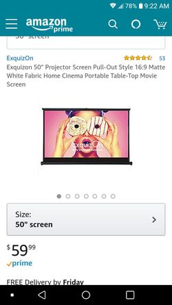 50 inch projector screen