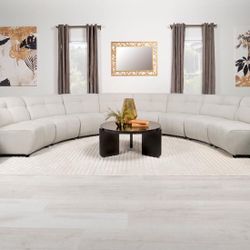 CHARLOTTE 8-PIECE UPHOLSTERED MODULAR SECTIONAL SOFA IVORY