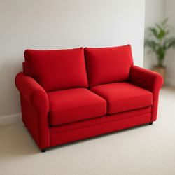 Birch Lane Sleeper Sofa – Vibrant Red.Color: Red Dimensions: 87" W X 39" D Style: Classic Rolled Arms, Plush Back Cushions, 2-seat Cushion Design M...