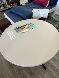 48” Round Foldable Table + 1 Chair