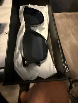 Black Wayfarer-Style Sunglasses in Box