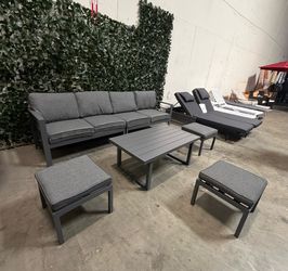 New Aluminum Frame Outdoor Patio Dining Set Height Adjustable Table