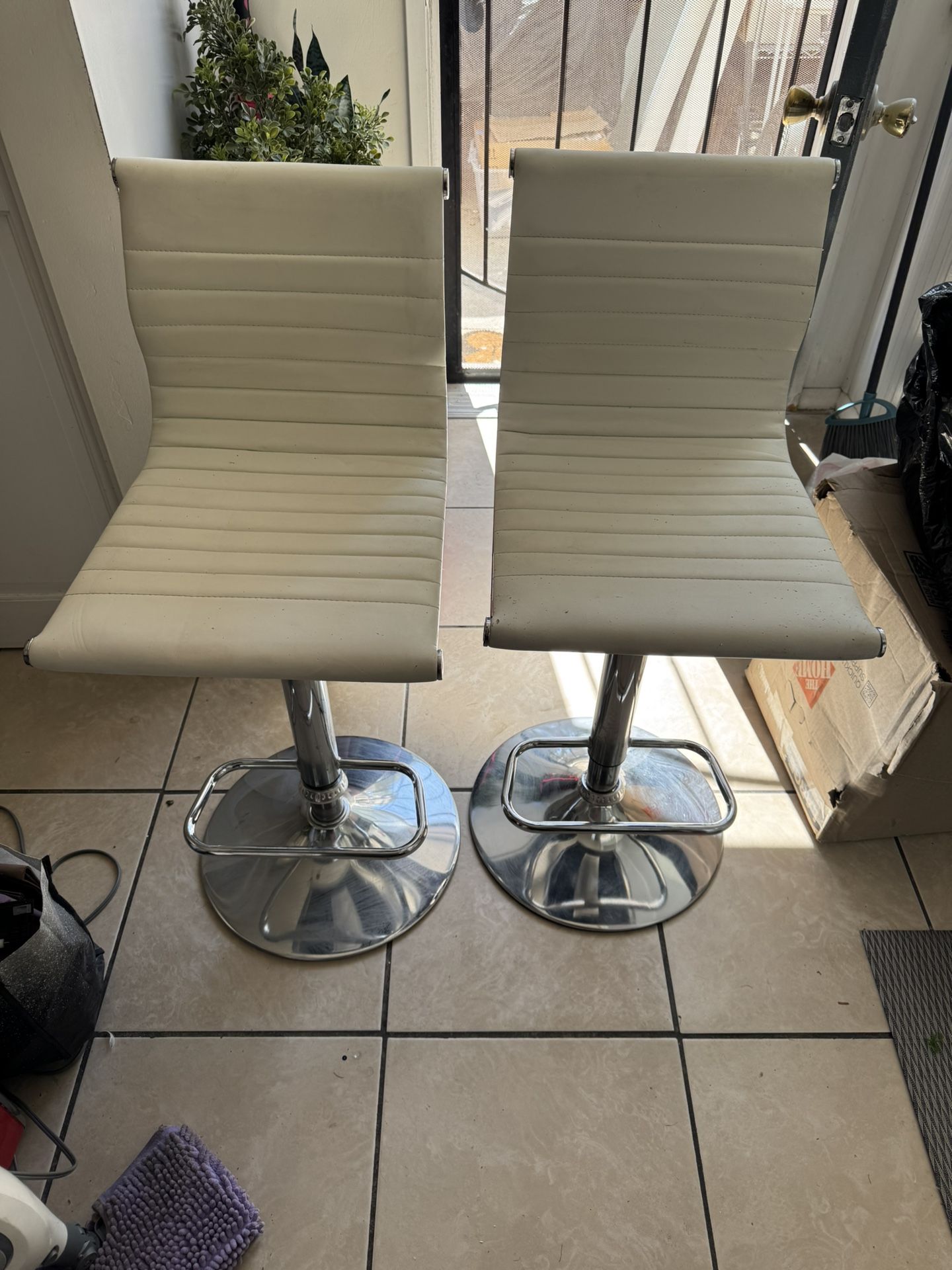 2 Leather Bar Stools
