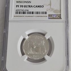 2004-S Wisconsin Silver Statehood Quarter NGC PF 70 ULTRA CAMEO