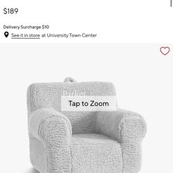 Pottery Barn Kids Anywhere Chair, Gray Cozy Sherpa 