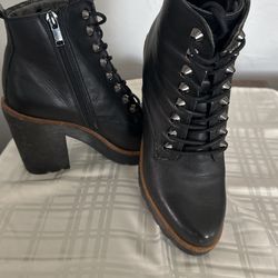 ALDO Black Leather  Ankle Boots , Size 7 