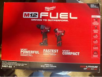 M12 FUEL 12-Volt Lithium-Ion Brushless Cordless Hammer Drill and Impact Driver Combo Kit w/2 Batteries and Bag (2-Tool)
