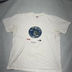 Supreme The North Face One World T-Shirt SS20 Size Medium stained pits yellowing damage.