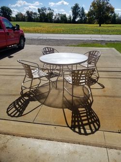 Lawn chairs and table