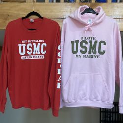 USMC Marines Sweatshirt And TShirt