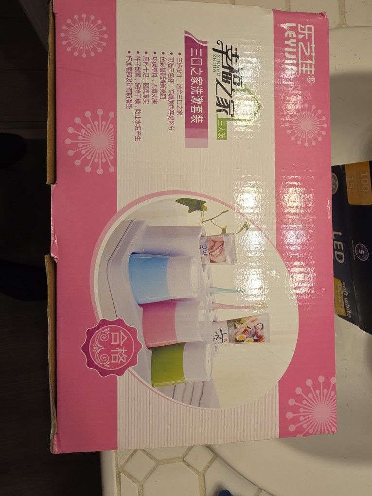 Bathroom Toothbrush Toothpaste Stand Organizer Plastic Storage Rack Set New