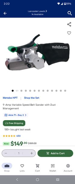 Metabo Hpt Belt Sander 3 X 21 In. Belt