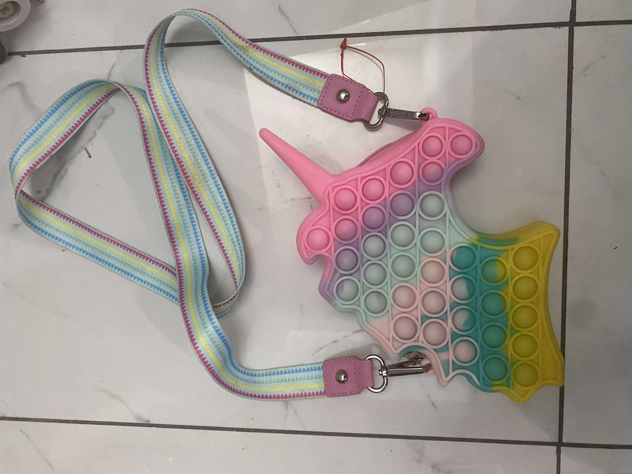 HILUDEER Unicorn Pop Fidget It Purse w/ Rainbow Strap