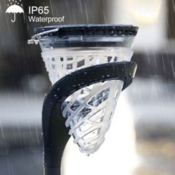 Solar Garden Lights Outdoor, Pathway Solar Powered Lights Decorative Waterproof Wireless 3-in-1 Hanging LED Landscaping Cone Wall Light for Walkway La