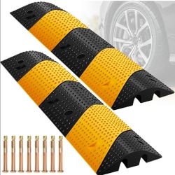 VSTKEN Rubber Speed Bumps Set of 2 – 78.7" Heavy Duty Driveway Cable Protector