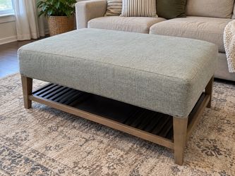 Craftmaster Oversized Upholstered Ottoman / Coffee Table w/ Storage Shelf