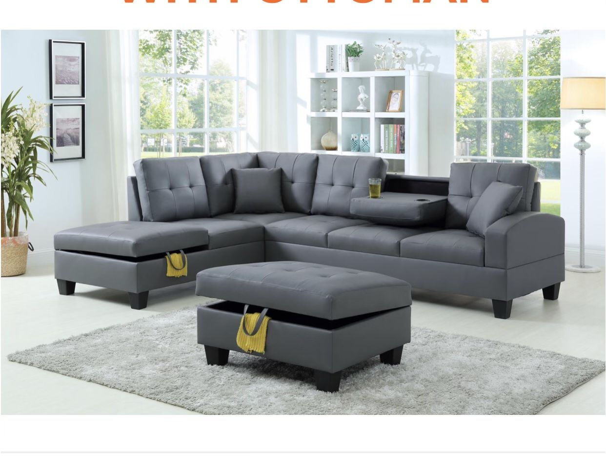 New Grey Sectional 🎉we finance just $39 down payment 