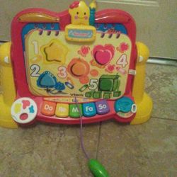 V tech paint &learn art easel plays music abc 123 need batteries