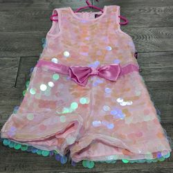 JoJo Siwa Girl Dress Size 6 Sequin Romper Jumpsuit Costume Shorts 