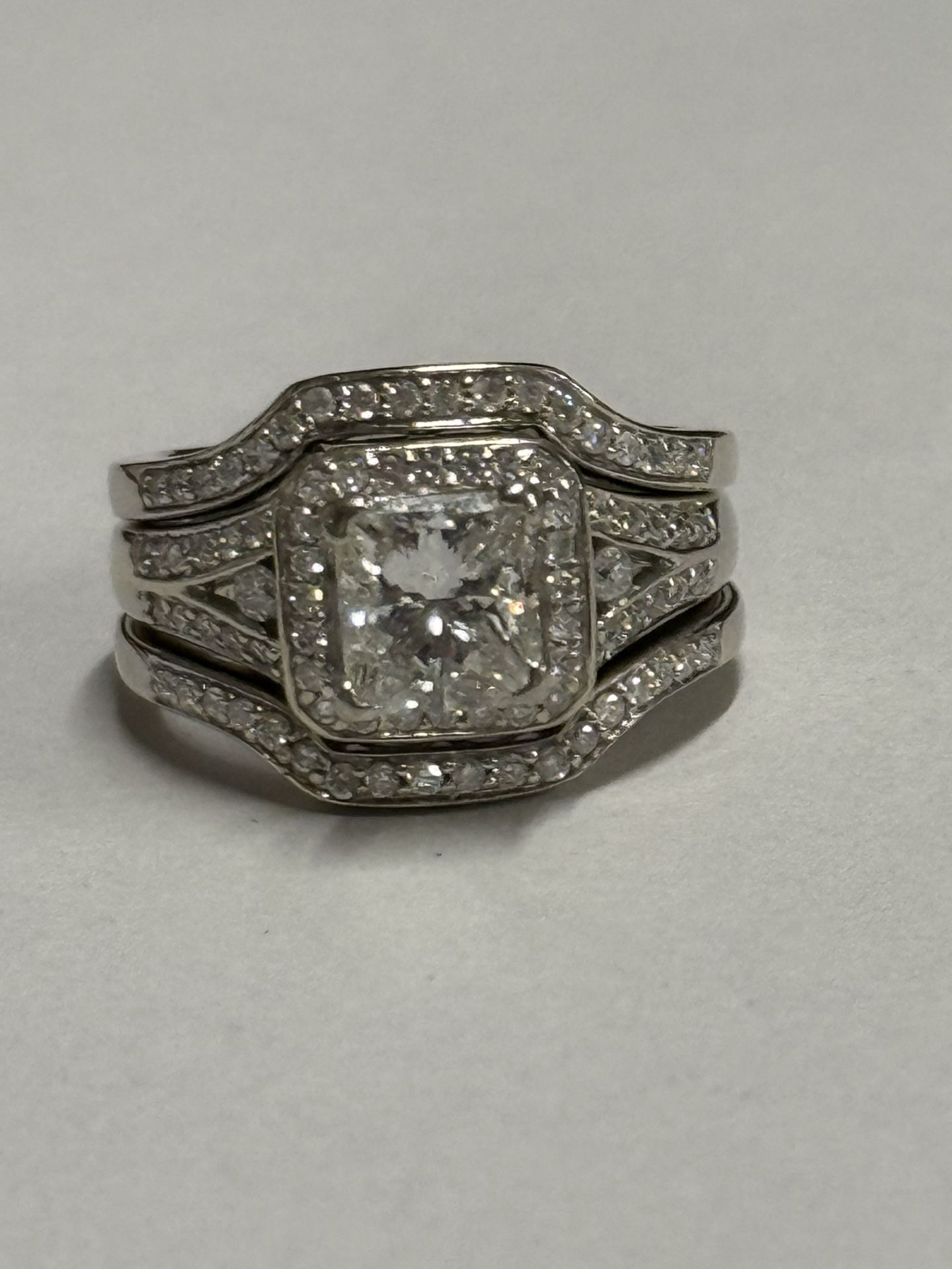 14K White Gold Diamond Bridal Wedding Set