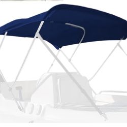 (9999-142) zenicham 3 Bow Fade and Crack Resistant Bimini Top Replacement Cover，600D Marine Grade Polyester Waterproof Sun Shade Boat Canopy，Easy Inst
