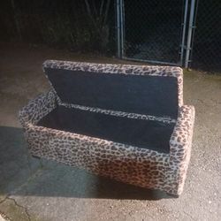 Leopard Print Bench Seat Storage Box