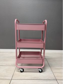 Pink metal utility 3 tier tray