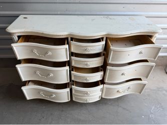 White wood ten drawer English dovetail dresser