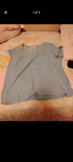Light Blue Short Sleeve Women's Top