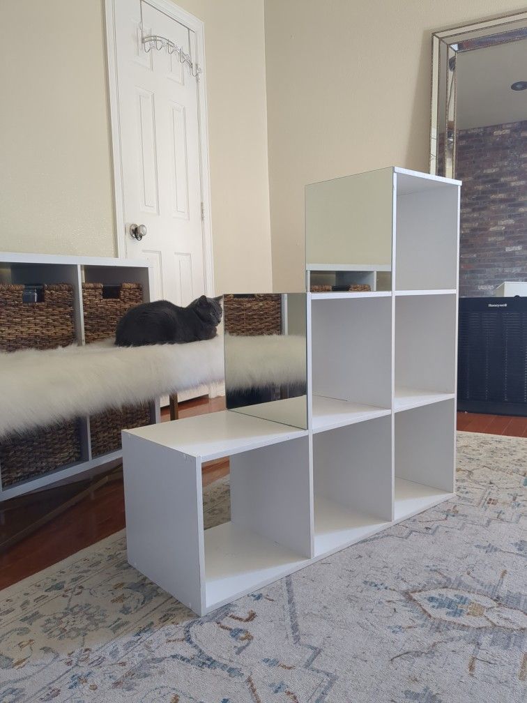 6 Cube Storage Shelf (STAIR DESIGN) with Two IKEA Mirrors