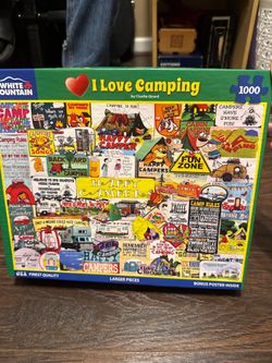 White Mountain Jigsaw Puzzle I Love Camping by Charlie Girard 1000 Piece