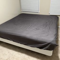 King Size Bed With Mattress, Box Frame And Headboard.