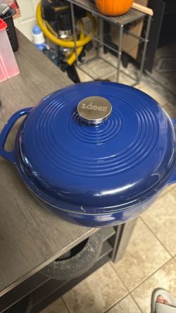 Lodge Enameled Cast Iron Dutch Oven Blue